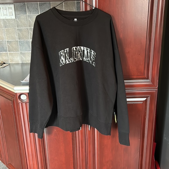 BRUNETTE THE LABEL “BLONDE “ zebra step sister crew sweatshirt size XL/XXL - Picture 4 of 9